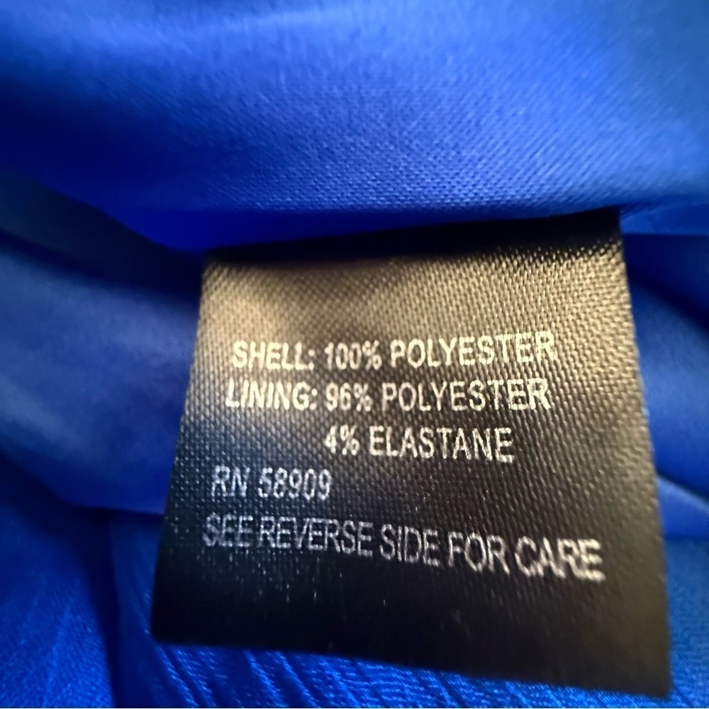 Gianni Bini Cobalt Blue One Shoulder Hi Low Dress Size 8 Asymmetrical Chiffon - Picture 3 of 13